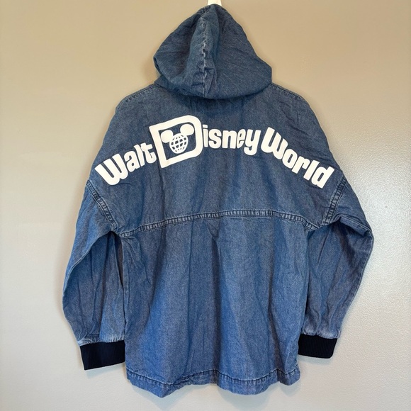 Disney Tops - Disney Spirit Jersey Small Walt Disney World Blue Denim Pullover Hoodie